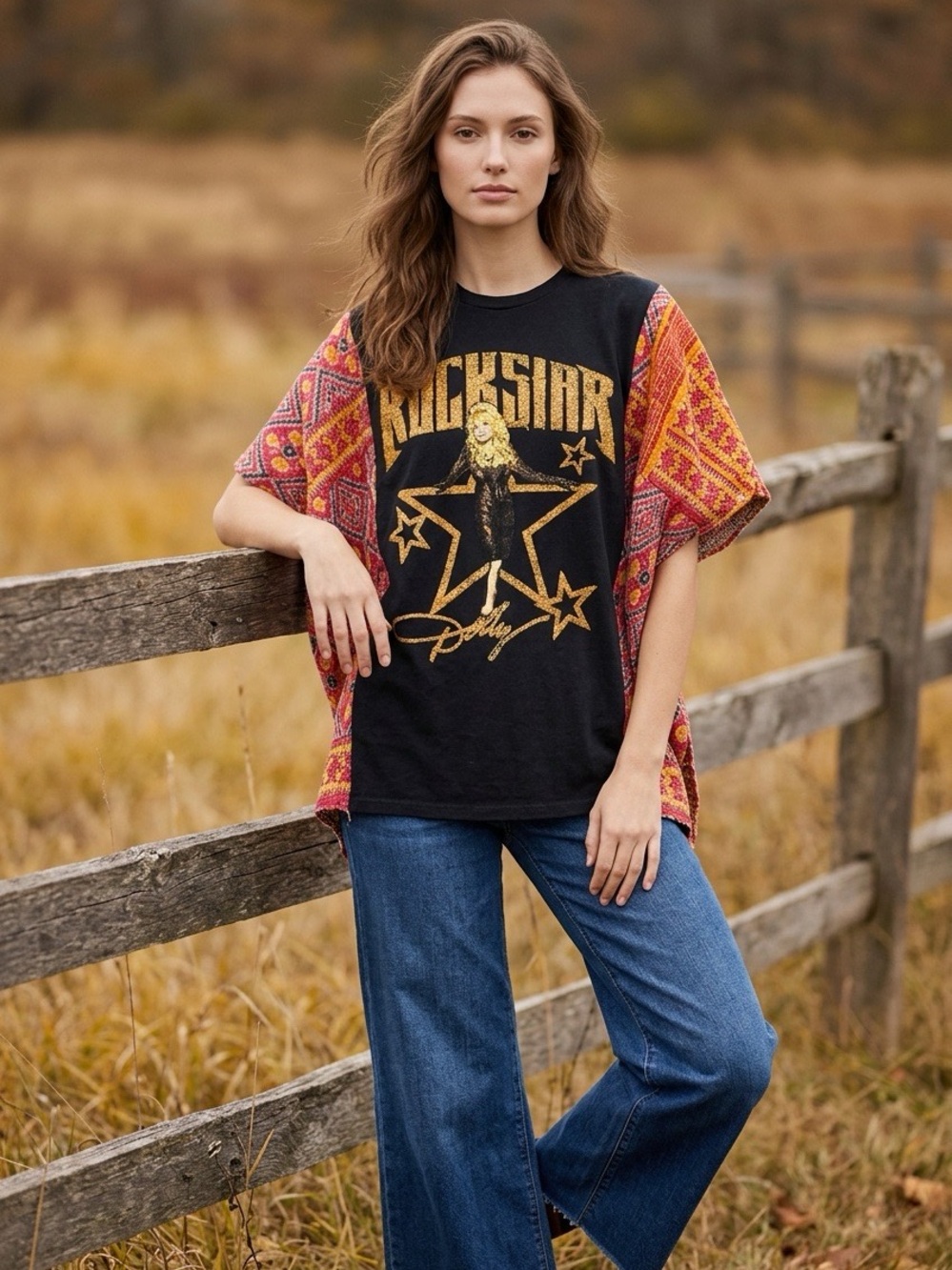 Handcrafted Upcycled Dolly Parton Kantha Tunic NWT One Size